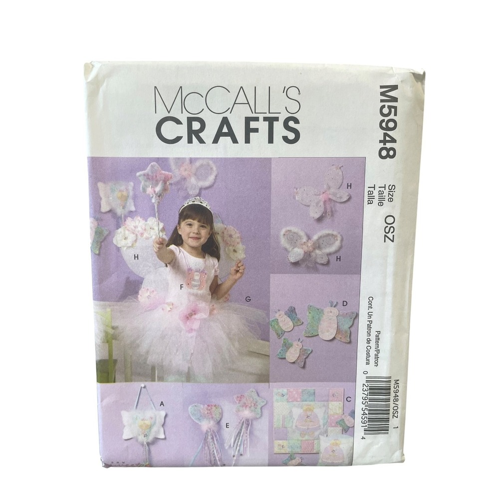 McCall's Sewing Pattern M5948 Child OSZ Pink Fairy Butterfly Costume Crafts